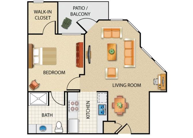 1 bedroom 1 bathroom at Prescott Lakes Apartments in Prescott, AZ